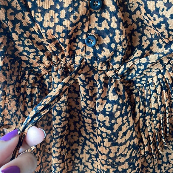 Topshop - orange and black top size 2 - Picture 5 of 6